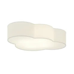 Plafón Cloud, blanco, textil, longitud 62 cm, E27, 4 luces.