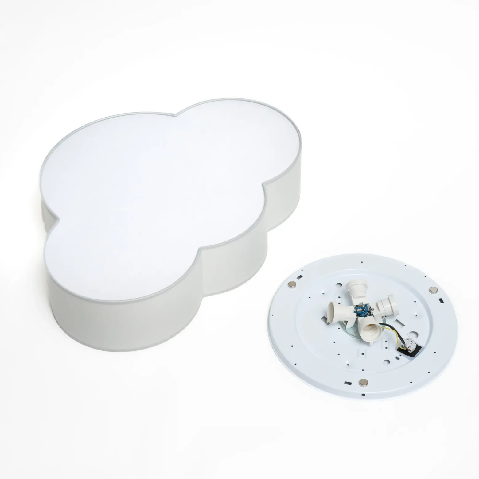 Plafón Cloud de tela, longitud 62 cm, gris