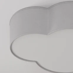 Plafón Cloud de tela, longitud 62 cm, gris