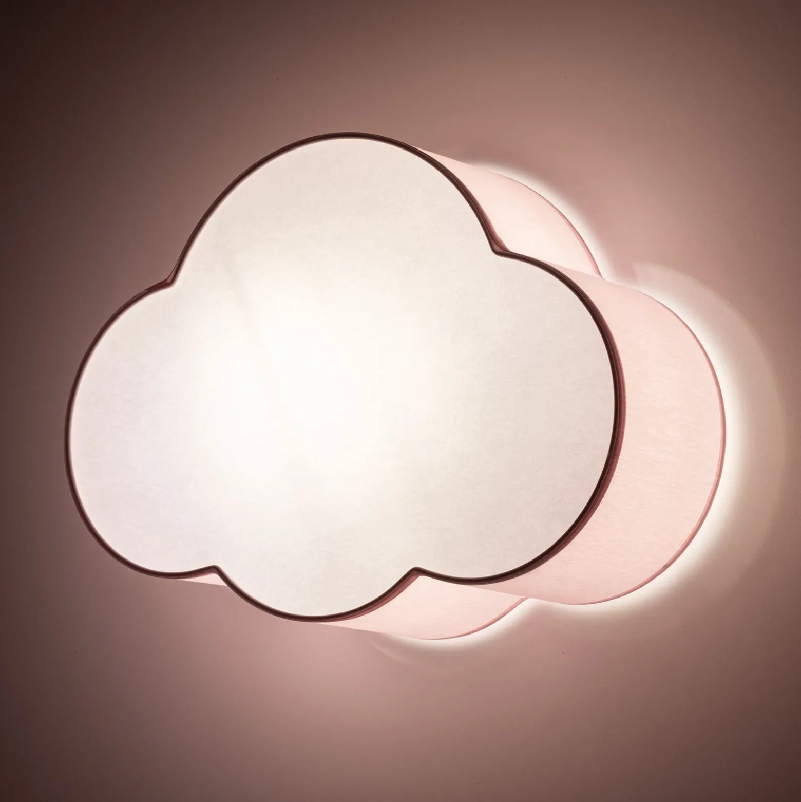 Plafón Cloud, rosa, 43 cm de largo, textil, nube, E27