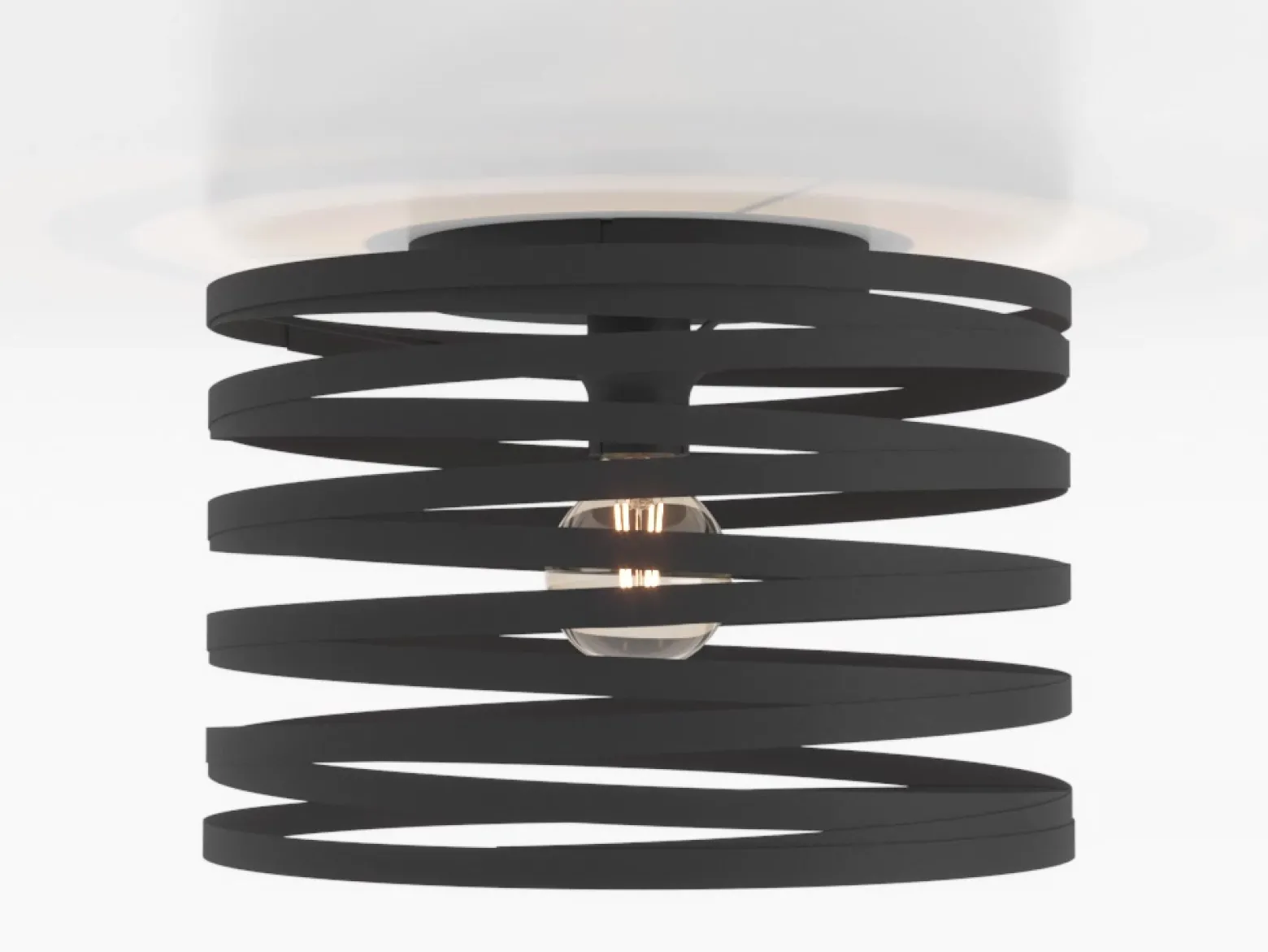 Plafón Cremella, Ø 37 cm, negro, acero