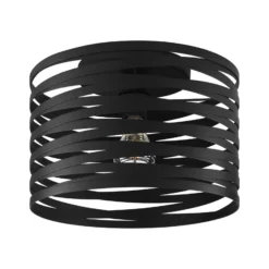 Plafón Cremella, Ø 37 cm, negro, acero