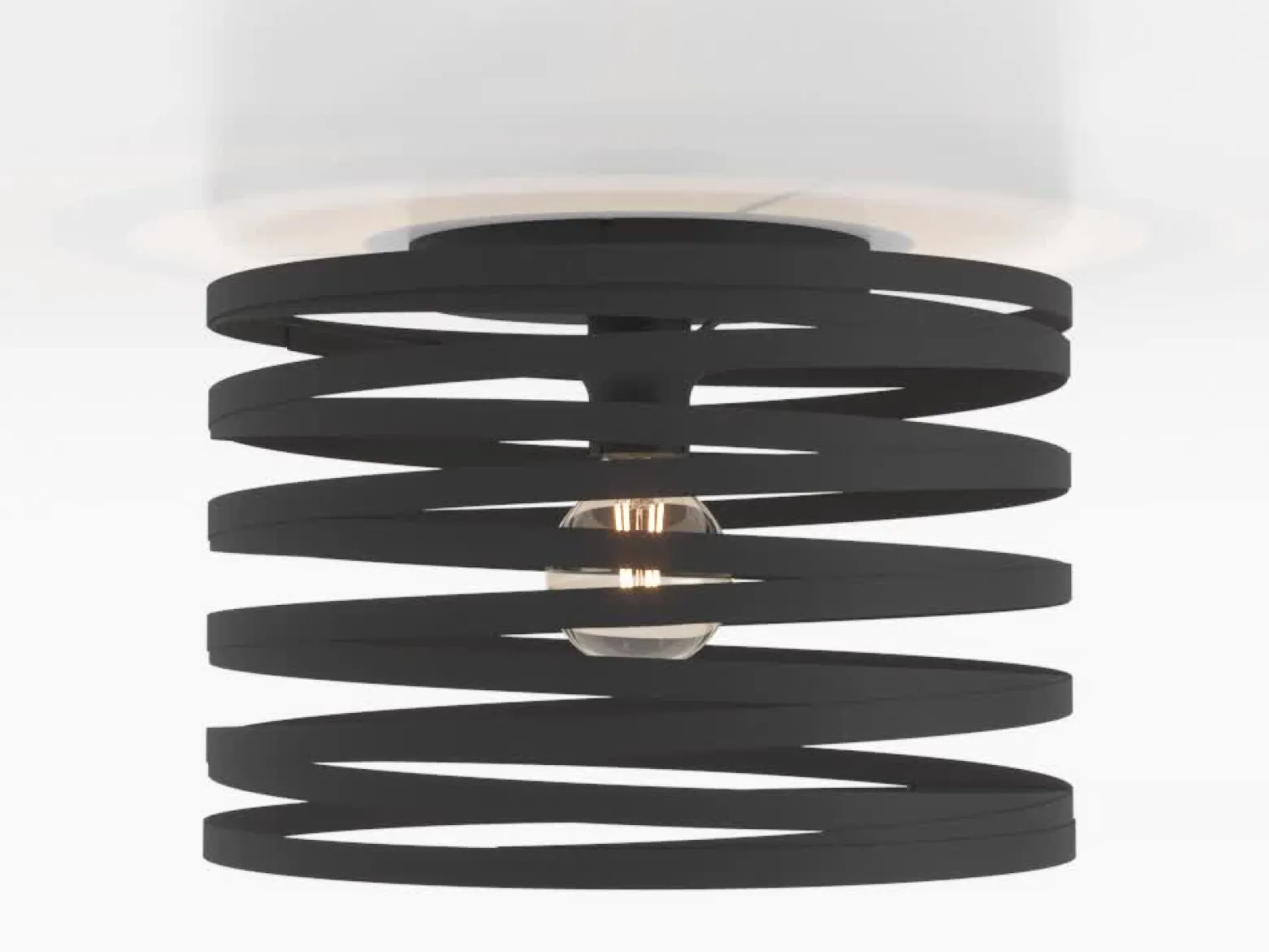 Plafón Cremella, Ø 37 cm, negro, acero