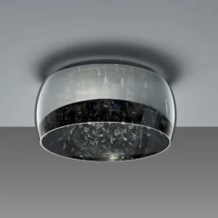 Plafón Crystel de cristal, cromo, Ø 50 cm