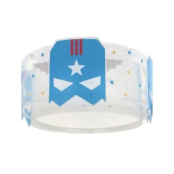 Plafón Dalber BLUE HERO, blanco/azul, Ø 33 cm, E27