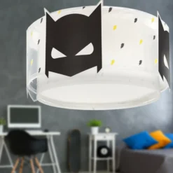 Plafón Dalber DARK HERO, blanco/negro, Ø 33 cm, E27