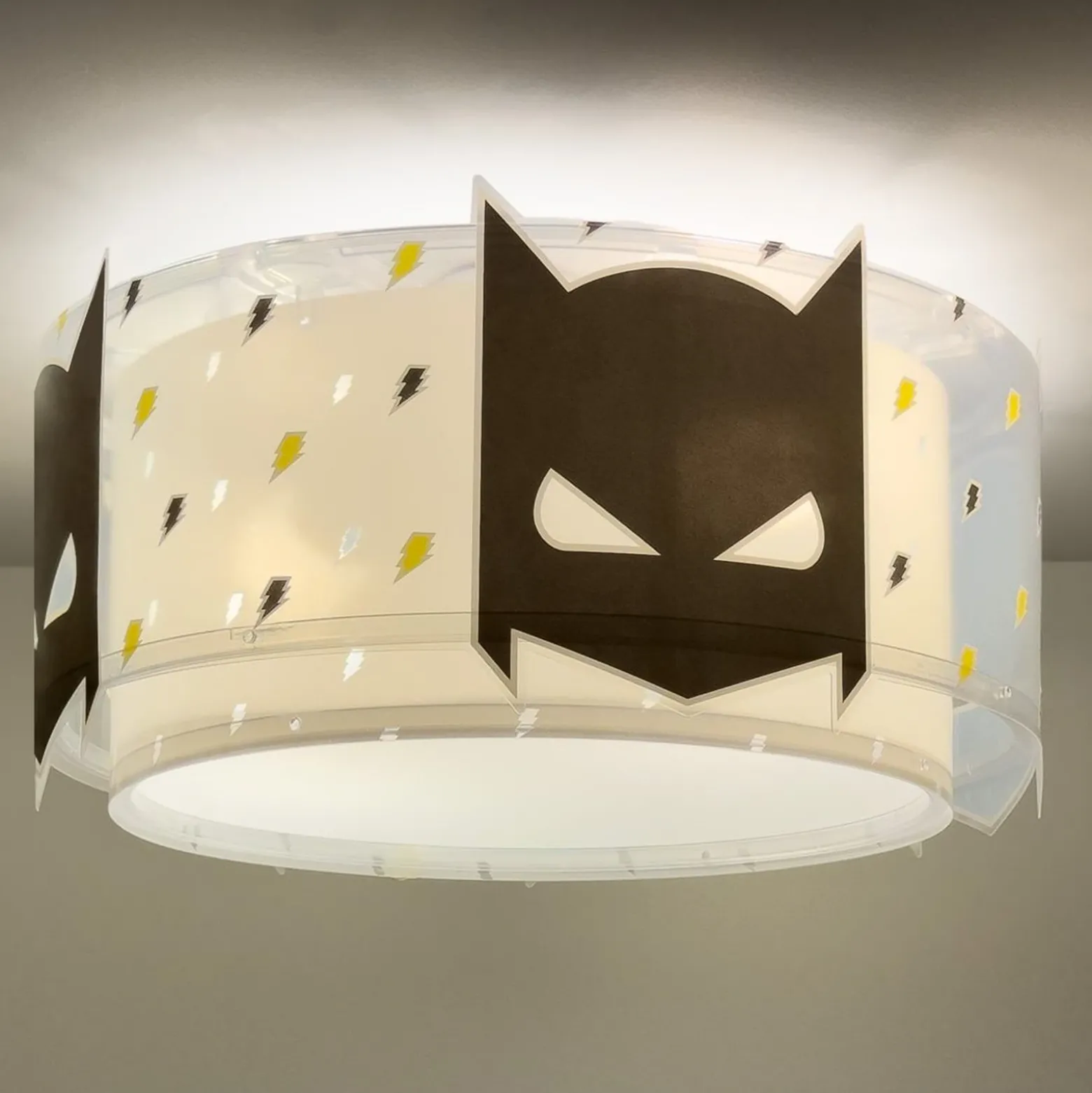Plafón Dalber DARK HERO, blanco/negro, Ø 33 cm, E27
