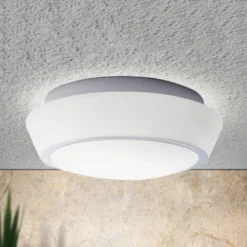 Plafón de cristal Pia con IP44, 30 cm