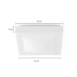 Plafón de cuarto de baño Tola, 32 x 32 cm, blanco