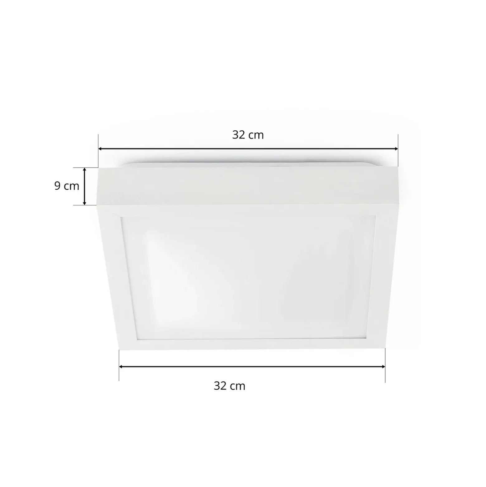 Plafón de cuarto de baño Tola, 32 x 32 cm, blanco