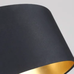 Plafón de tela Coleen negro con interior dorado
