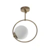 Plafón Dolunay, Ø 26 cm, dorado, cristal, E27