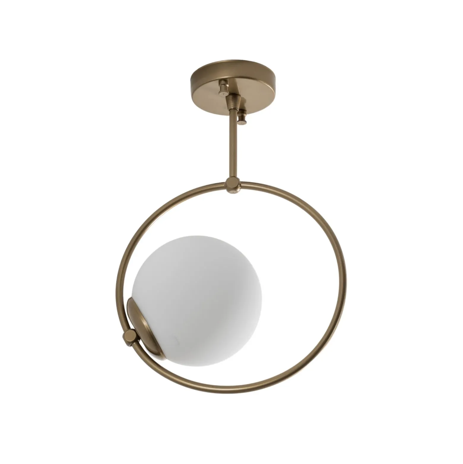 Plafón Dolunay, Ø 26 cm, dorado, cristal, E27