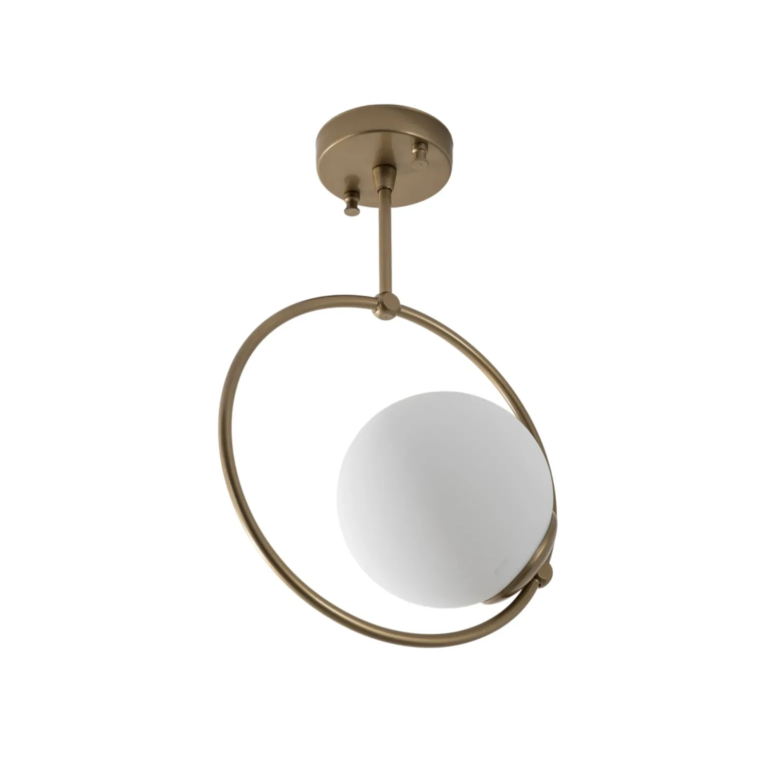 Plafón Dolunay, Ø 26 cm, dorado, cristal, E27