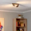Plafón downlight Top, regulable, marrón, lineal de 2 luces