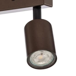 Plafón downlight Top, regulable, marrón, lineal de 2 luces