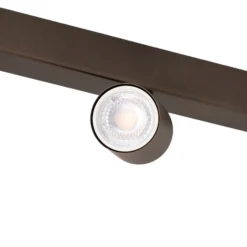 Plafón downlight Top, regulable, marrón, 4 luces lineales