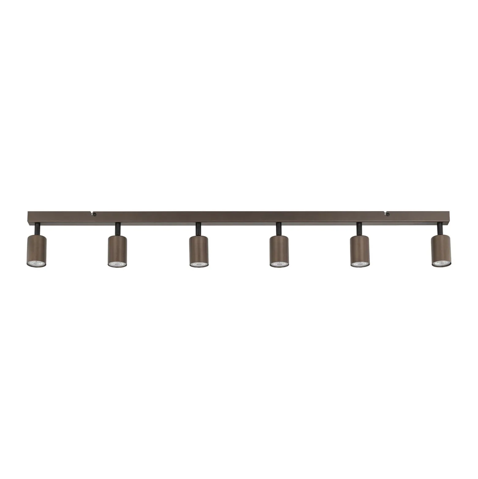 Plafón downlight Top, regulable, marrón, 6 luces lineales