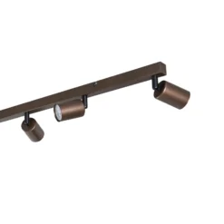 Plafón downlight Top, regulable, marrón, 8 luces lineales