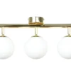 Plafón Drum, color dorado, cristal, longitud 80 cm, 5 luces