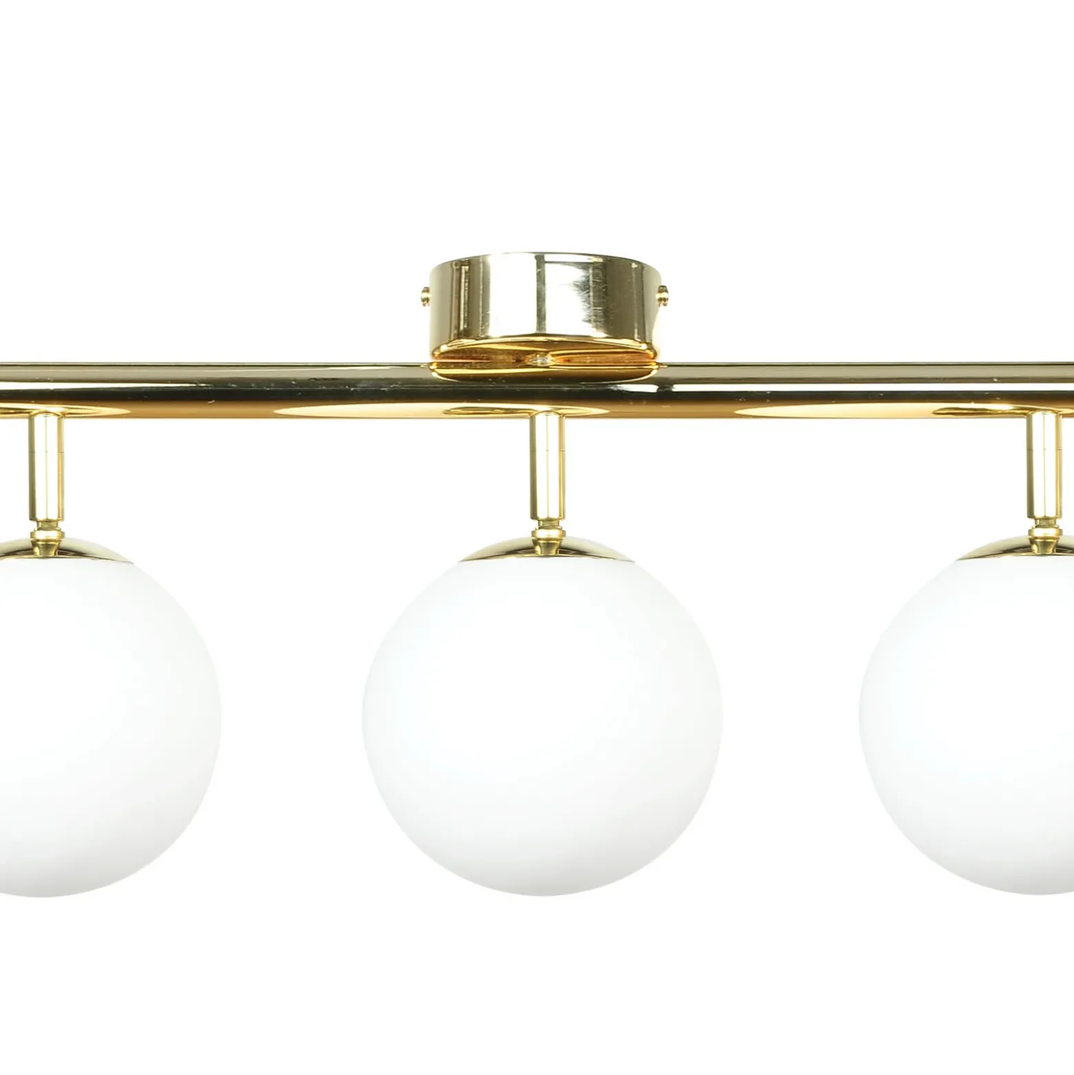Plafón Drum, color dorado, cristal, longitud 80 cm, 5 luces