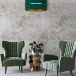 Plafón Duo, verde/dorado Ø 60 cm, 1 luz