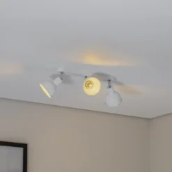 Plafón Elba, 40 cm, 3 luces, blanco, metal, E27