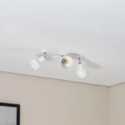 Plafón Elba, 40 cm, 3 luces, blanco, metal, E27