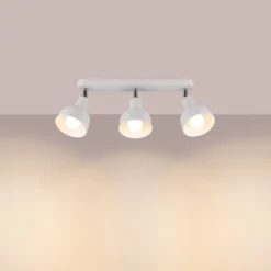 Plafón Elba, 40 cm, 3 luces, blanco, metal, E27