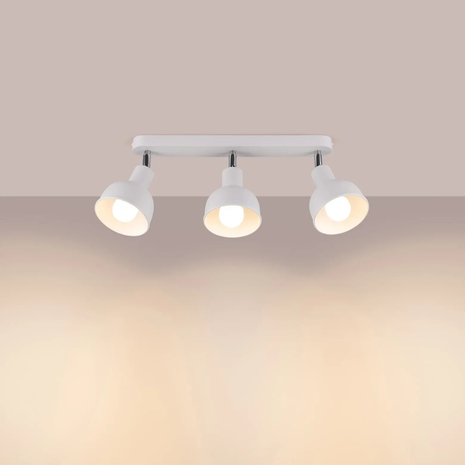 Plafón Elba, 40 cm, 3 luces, blanco, metal, E27
