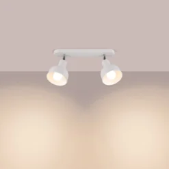 Plafón Elba, 34 cm, 2 luces, blanco, metal, E27
