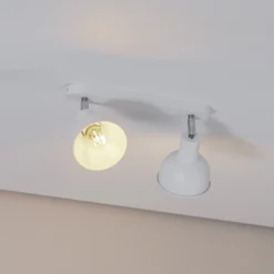 Plafón Elba, 34 cm, 2 luces, blanco, metal, E27