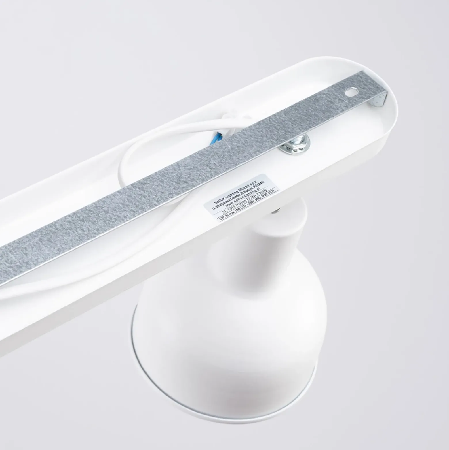 Plafón Elba, 34 cm, 2 luces, blanco, metal, E27