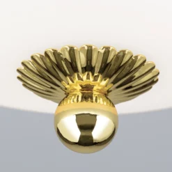 Plafón Empire, Ø 26,5 cm, dorado, cristal opal esmerilado