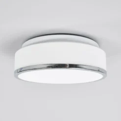 Plafón empotrable IP44, Ø 28cm, cromo
