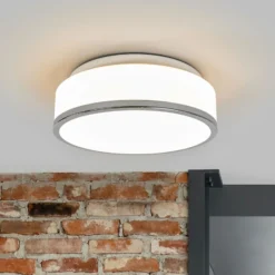 Plafón empotrable IP44, Ø 28cm, cromo