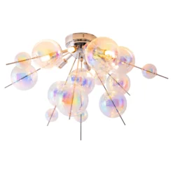 Plafón Explosion de cristal, 6 luces