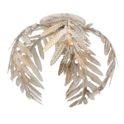 Plafón Felce en forma de helecho, marfil, Ø 25 cm