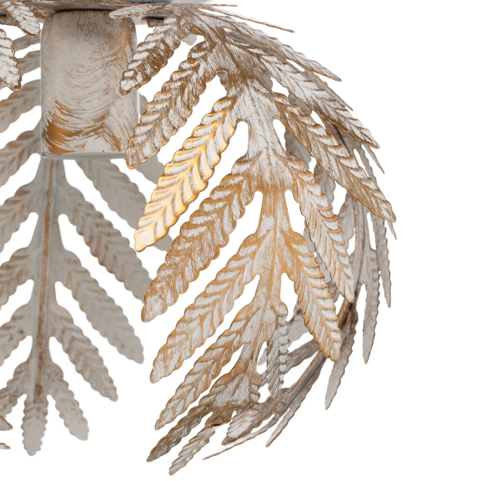 Plafón Felce en forma de helecho, marfil, Ø 25 cm