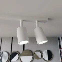 Plafón Flash, blanco, 4 luces, metal
