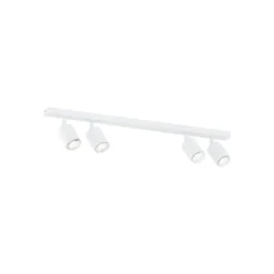 Plafón Flash, blanco, 4 luces, metal