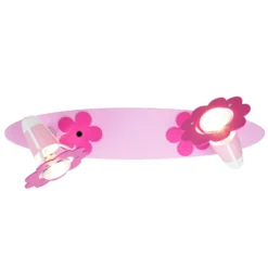 Plafón Flores, rosa, panel, 2 luces