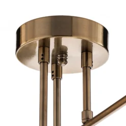 Plafón Flor 176, 6 luces, oro envejecido