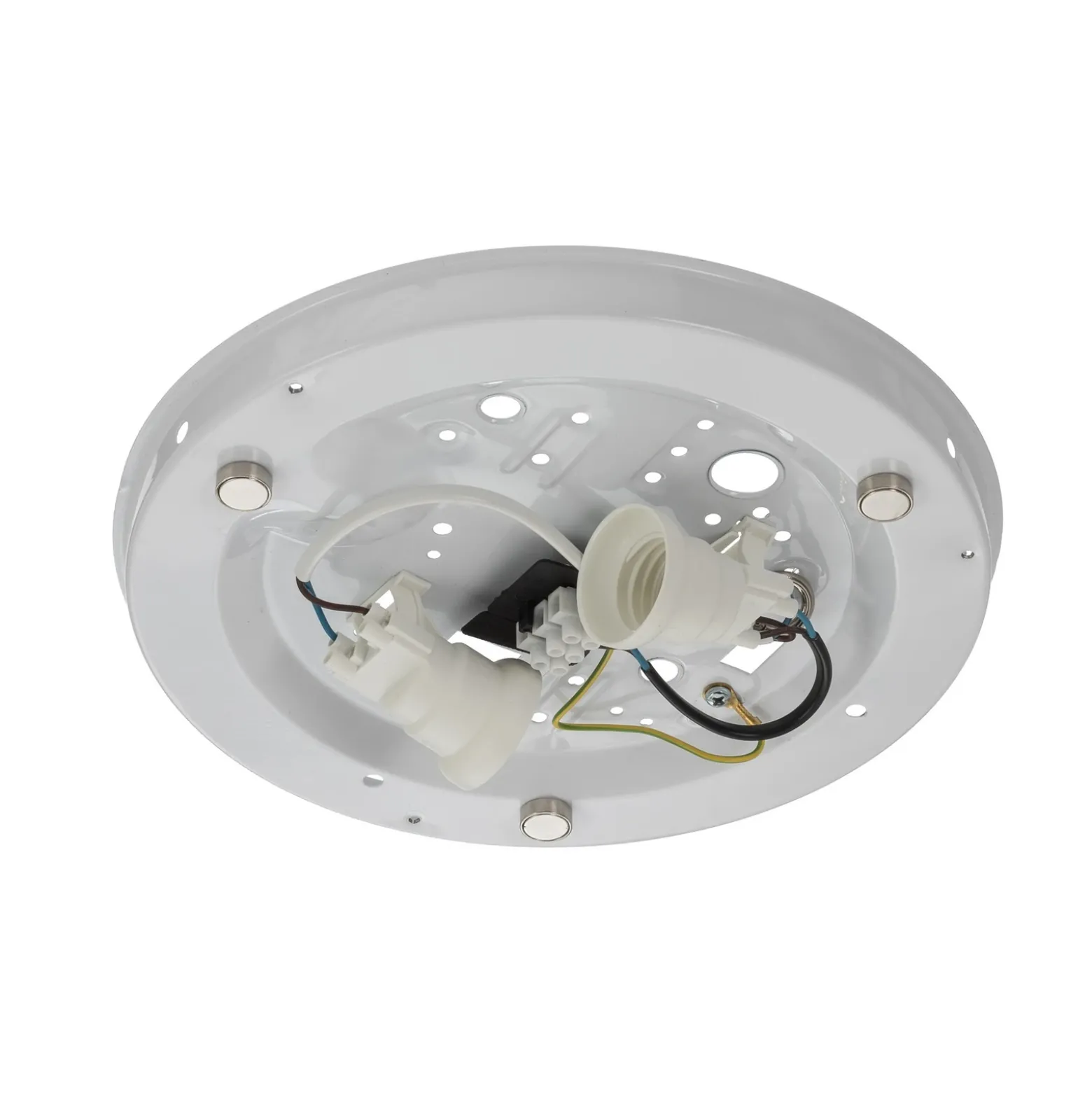 Plafón Formo, beige, lino, Ø 38 cm, E27