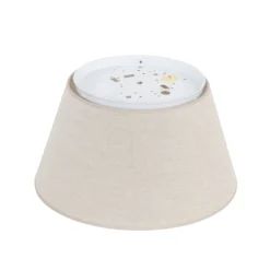 Plafón Formo, beige, lino, Ø 38 cm, E27