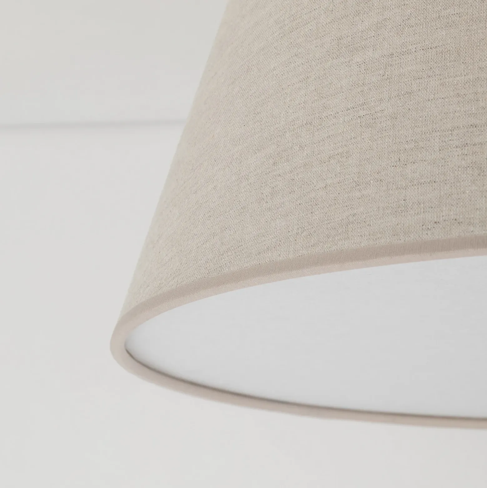 Plafón Formo, beige, lino, Ø 38 cm, E27