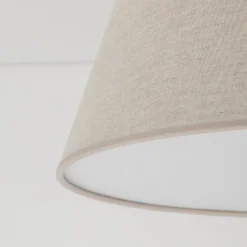 Plafón Formo, beige, lino, Ø 38 cm, E27