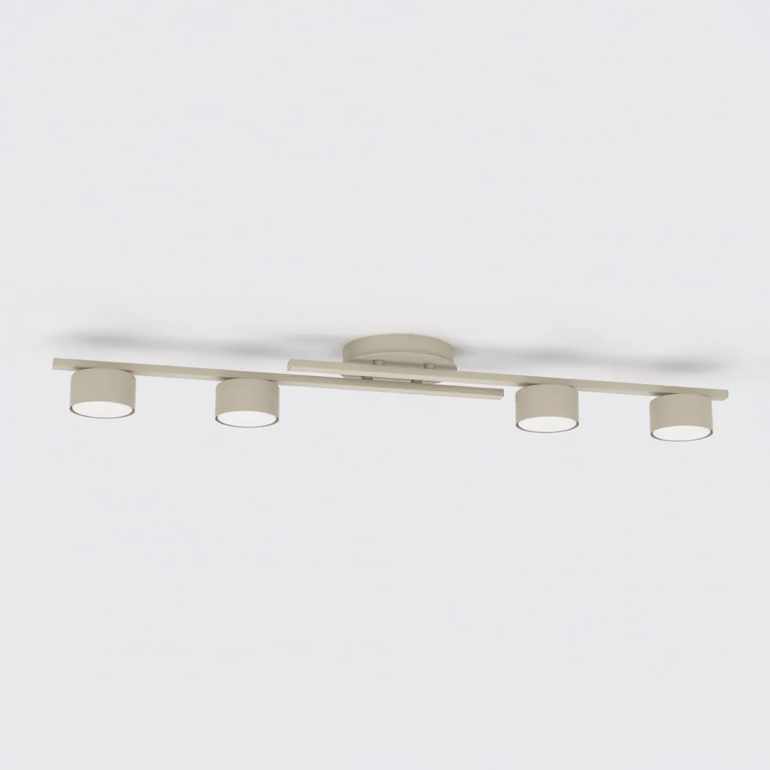 Plafón FRAGMENT, color beige, longitud 87 cm, 4 luces, metal