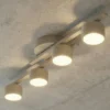 Plafón FRAGMENT, color beige, longitud 87 cm, 4 luces, metal
