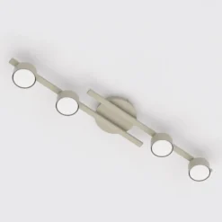 Plafón FRAGMENT, color beige, longitud 87 cm, 4 luces, metal